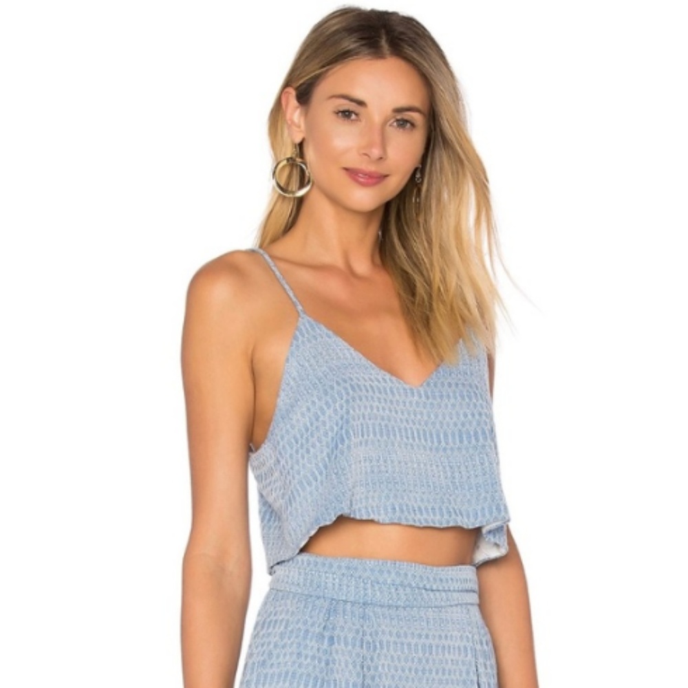Mara Hoffman Crop Cami in Blue Medium
